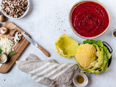 Easy, Gluten-Free, Low-Carb Stuffed Cabbage Rolls with Meat and Mushroom